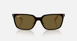 Ray-Ban  Square Metal Frame Sunglasses - with Brown Solid Lenses