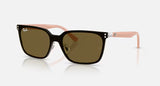 Ray-Ban  Square Metal Frame Sunglasses - with Brown Solid Lenses