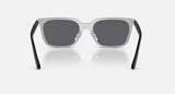 Ray-Ban Square Mask Sunglasses – Silver Metal Frame with Grey Polarized Lenses