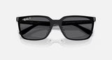 Ray-Ban Square Mask Sunglasses – Silver Metal Frame with Grey Polarized Lenses