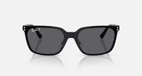 Ray-Ban Square Mask Sunglasses – Silver Metal Frame with Grey Polarized Lenses