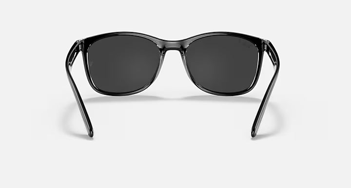 Ray-Ban Polarized Black Rectangular Sunglasses - Transparent Lenses