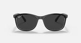 Ray-Ban Polarized Black Rectangular Sunglasses - Transparent Lenses