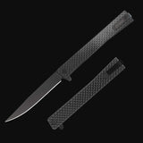 Ocaso Solstice - Carbon Fiber / Black Straight Blade Knife