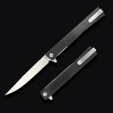 Ocaso Solstice - Carbon Fiber / Satin Straight Blade Knife