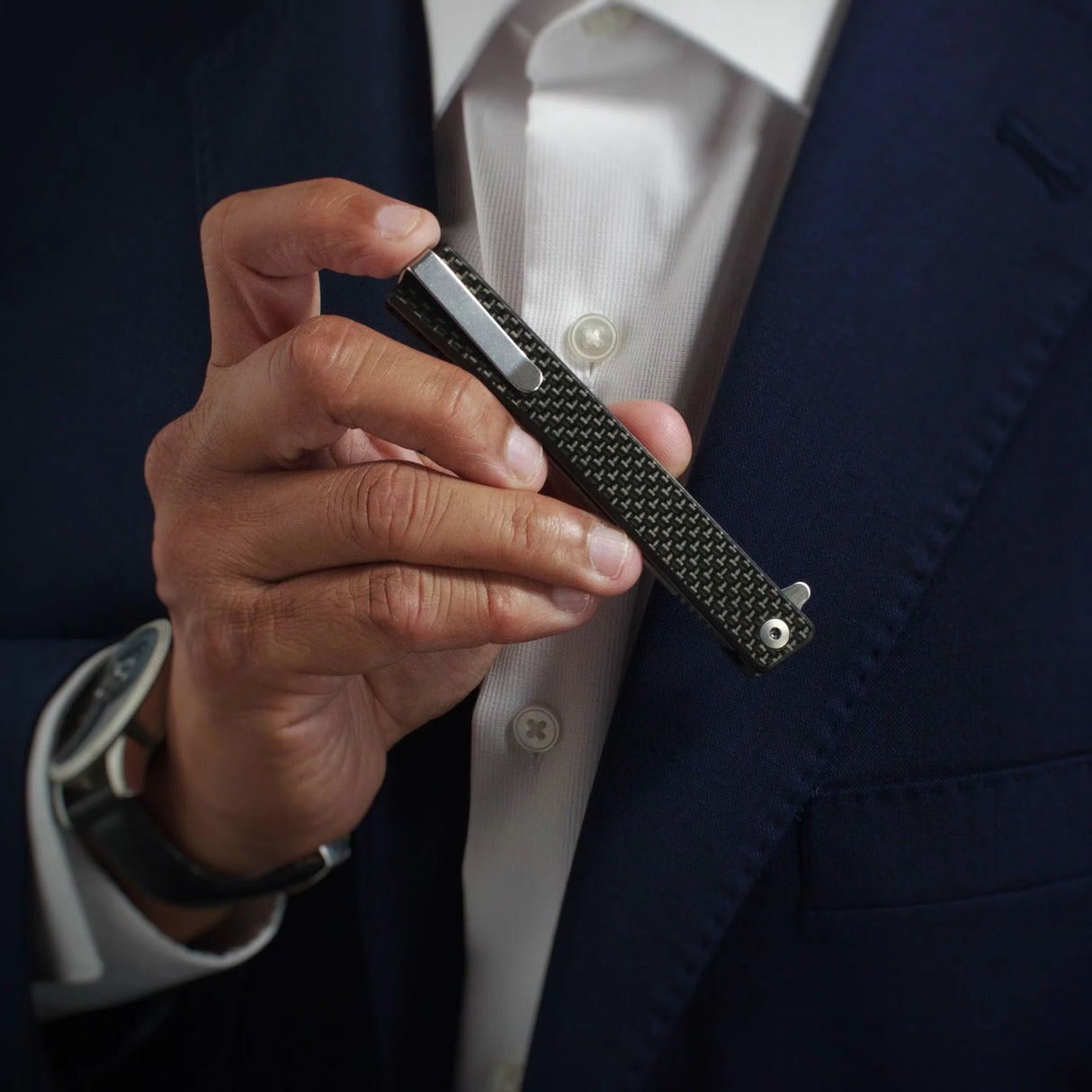 Ocaso Solstice - Carbon Fiber / Satin Straight Blade Knife