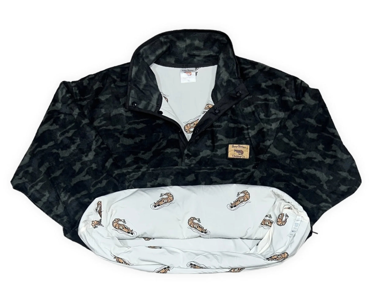 Pimp Shrimp Black Camo Fleece Pullover
