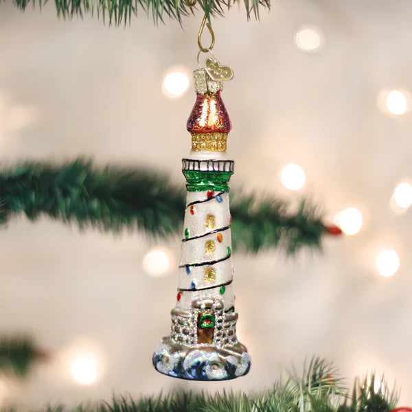 Old World Christmas Holiday Lighthouse Ornament