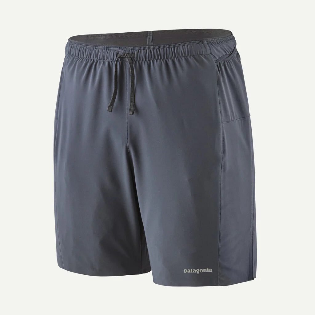 Gray shorts with a drawstring on a white background