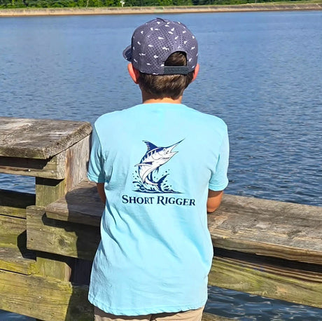 Short Rigger Youth Jumping Marlin Tee - Chalky Mint