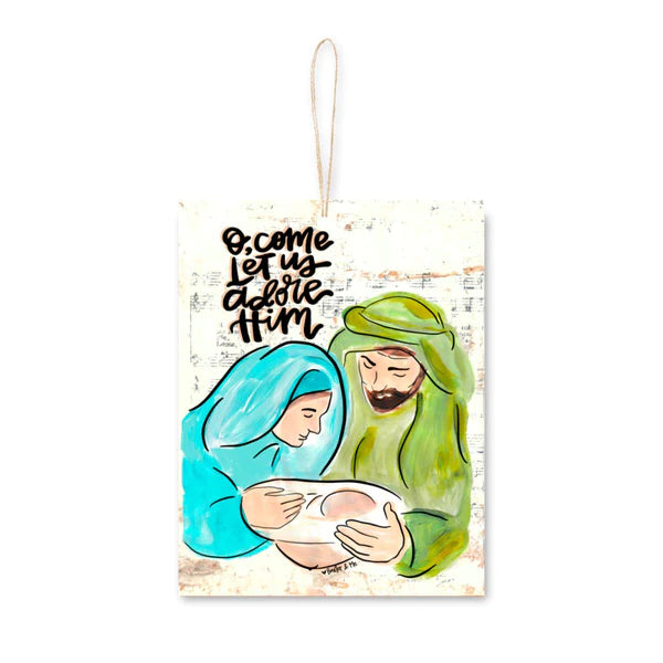 Baxter And Me O come Let Us Adore Him Nativity Ornament