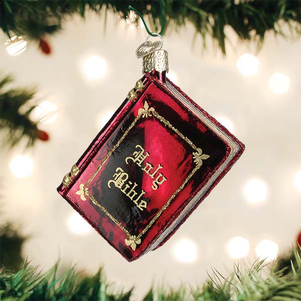 Old World Christmas Red Bible Ornament