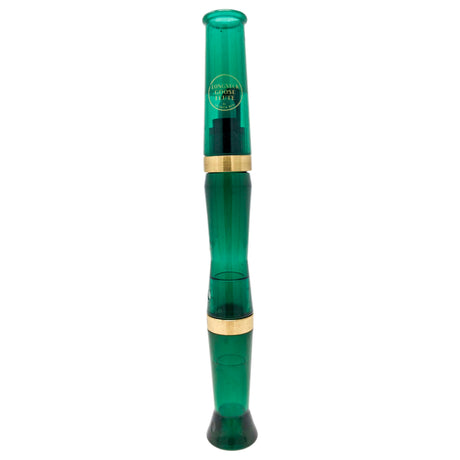 Green and gold water pipe on a white background