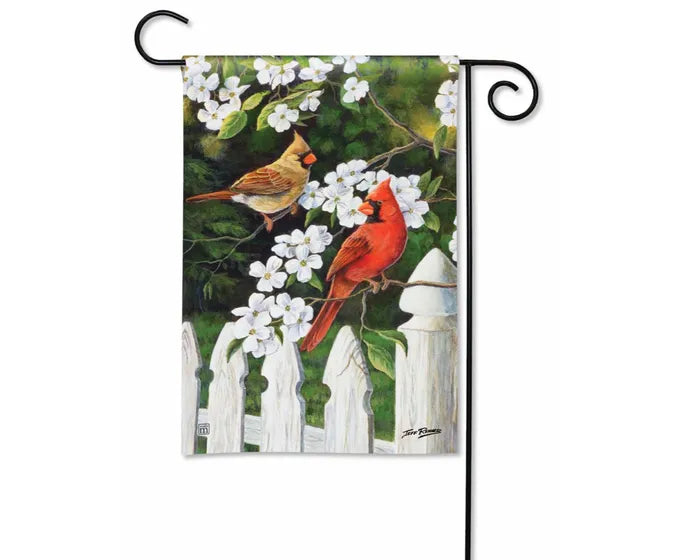 Studio M Dogwood Cardinals Garden Flag