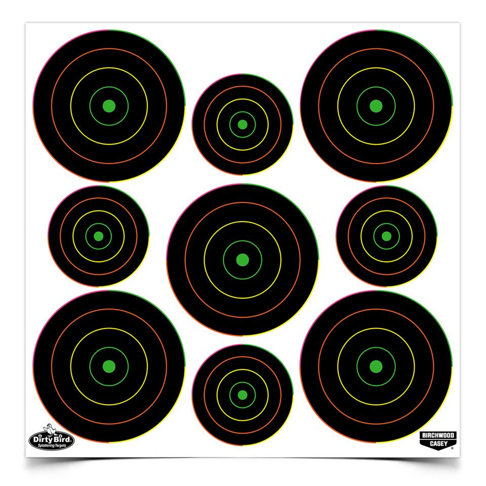 Dirty Bird 2 Inch & 3 Inch Multi-Color Bull's-Eye Targets