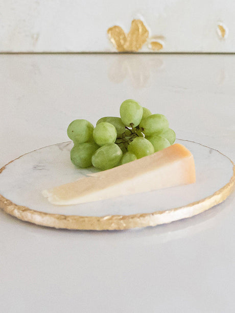 Mary Square Round Cheese Board | Marble & Gold