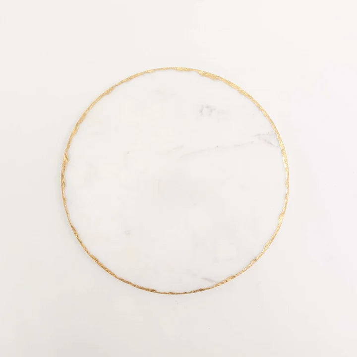 Mary Square Round Cheese Board | Marble & Gold