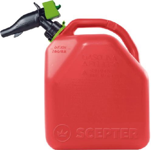 Scepter Smartcontrol™ Gasoline Container EPA/CARB Compliant, 5 Gal., Red