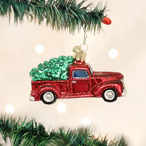 Old World Christmas Old Truck With Tree Ornament