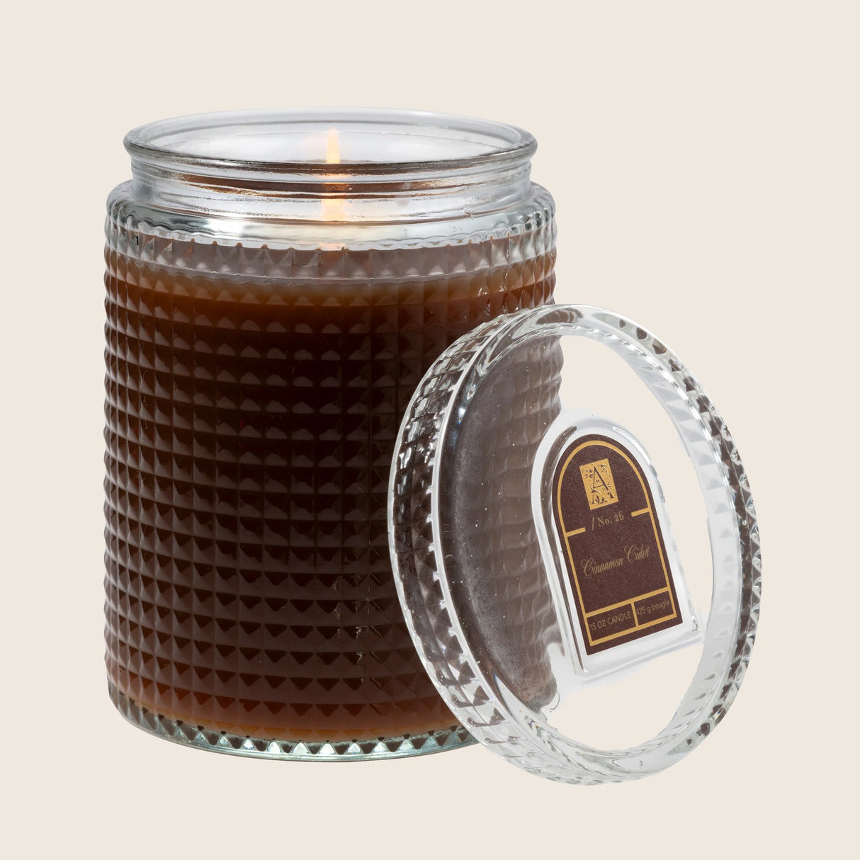 Cinnamon Cider Foundry Glass Candle w/ Lid