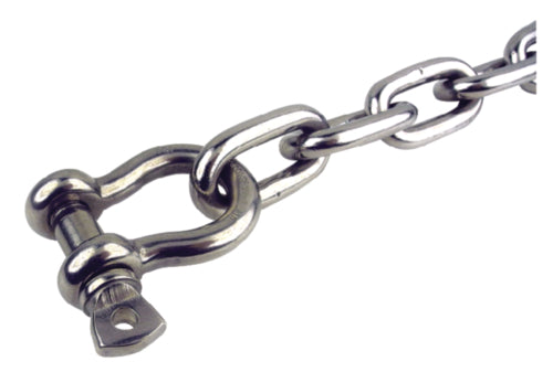 Seachoice Stainless Steel Anchor Lead Chain, 1/4" x 4', 5/16" Shackle