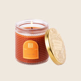 Pumpkin Spice Textured Glass Candle w/ Metal Lid