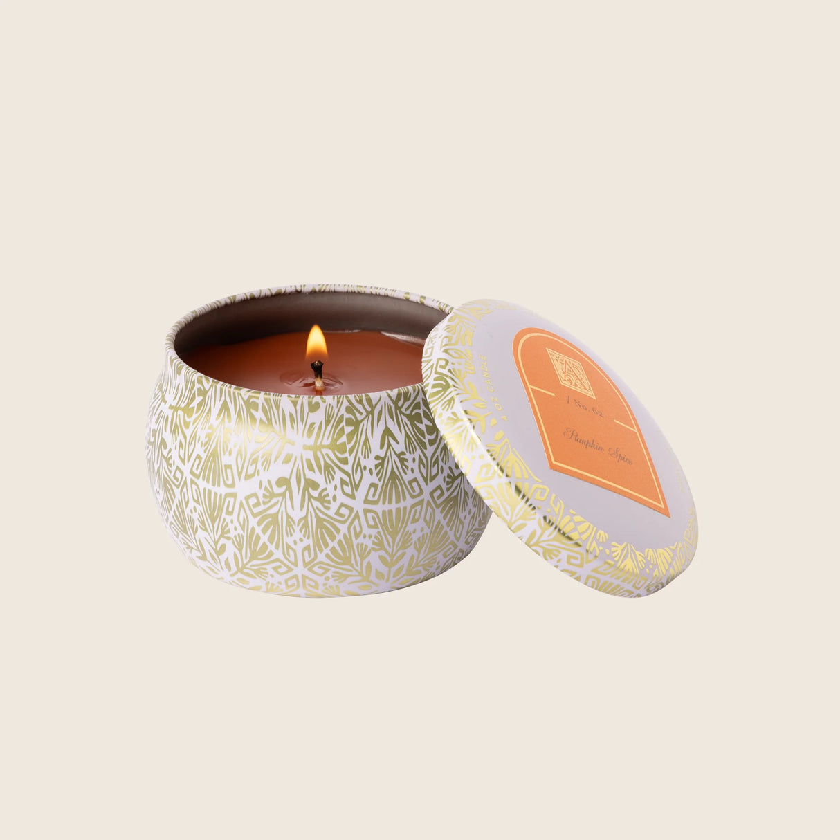 Pumpkin Spice Printed Travel Tin Candle