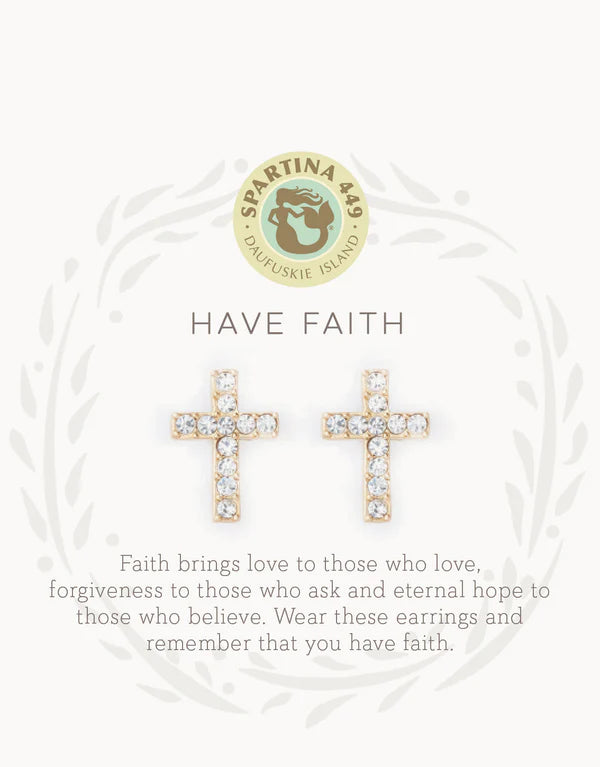 Spartina 449 Sea La Vie Have Faith Stud Earrings