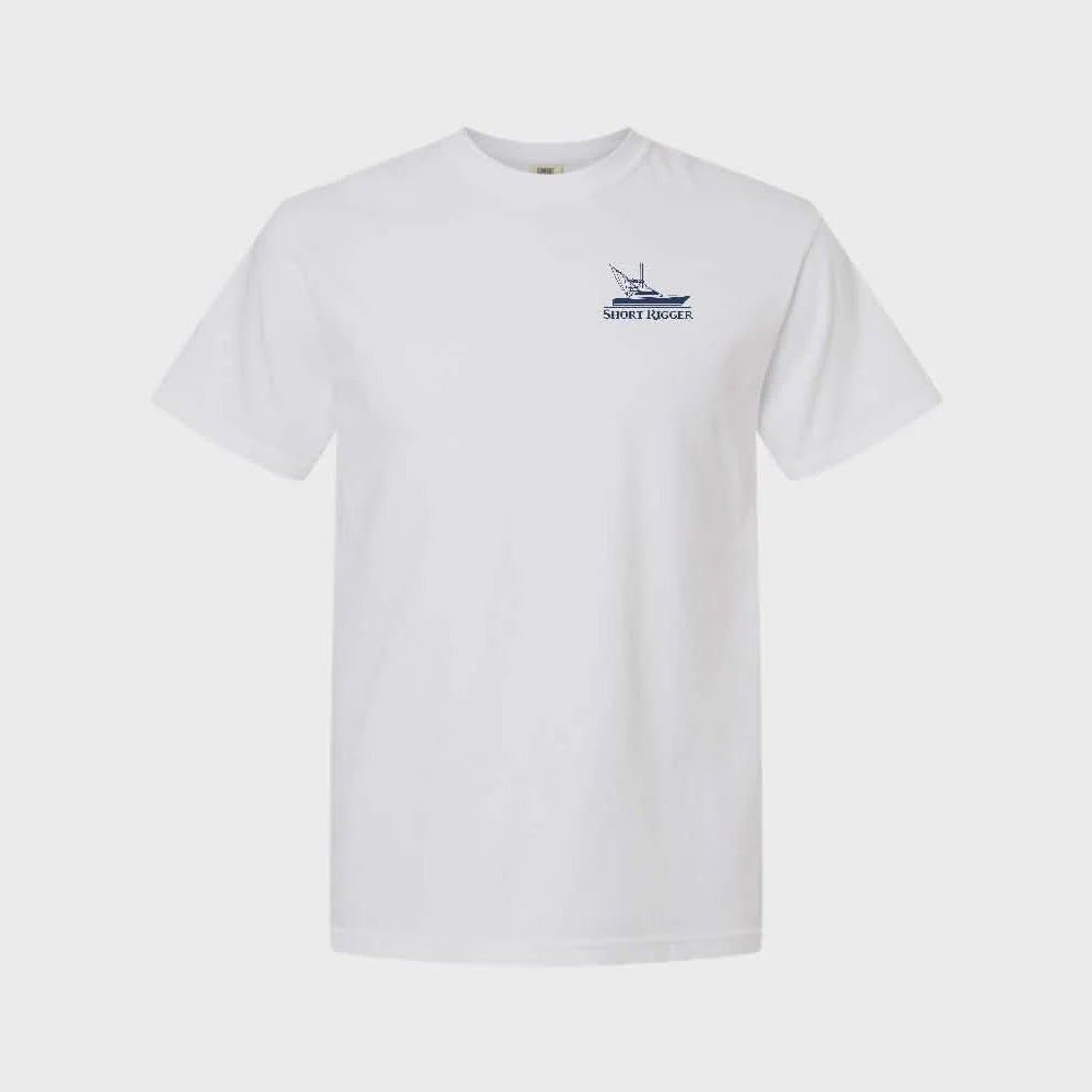Short Rigger Marlin Nc Flag Tee - White