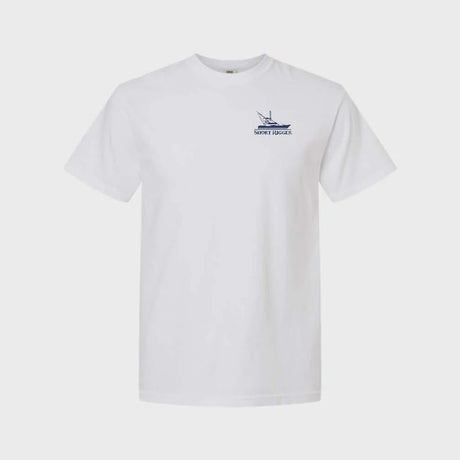 Short Rigger Marlin Nc Flag Tee - White
