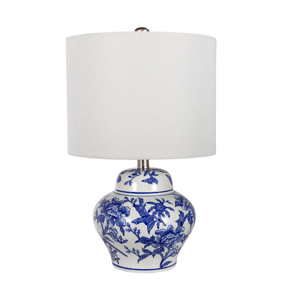 A&B Home Blue and White Ceramic Vase Lamp