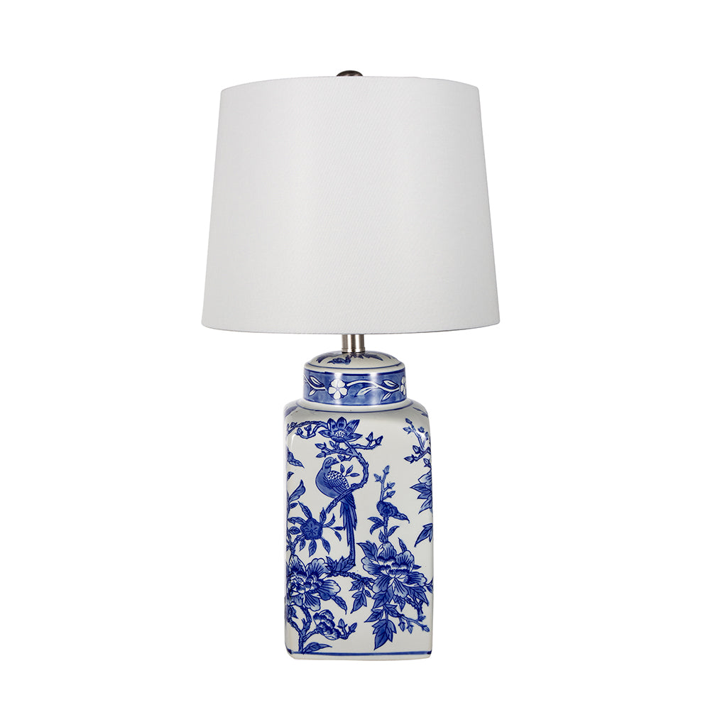 A&B Home Blue and White Ceramic Vase Lamp