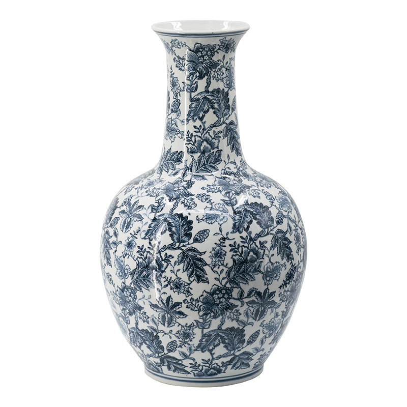 A&B Home Blue and White Chinoiserie Flower Vase