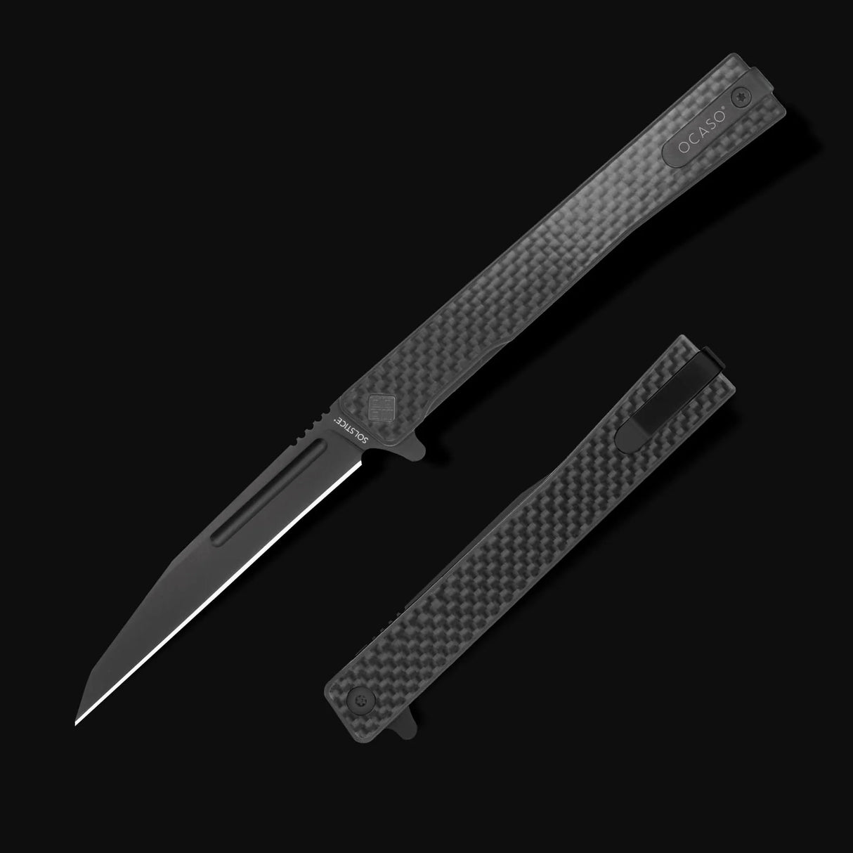 Ocaso Solstice - Carbon Fiber / Black Wharncliffe Blade Knife