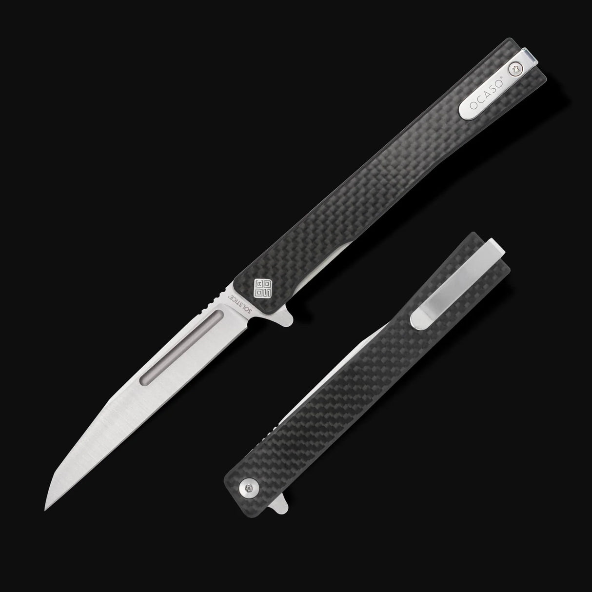 Ocaso Solstice - Carbon Fiber / Satin Wharncliffe Blade Knife