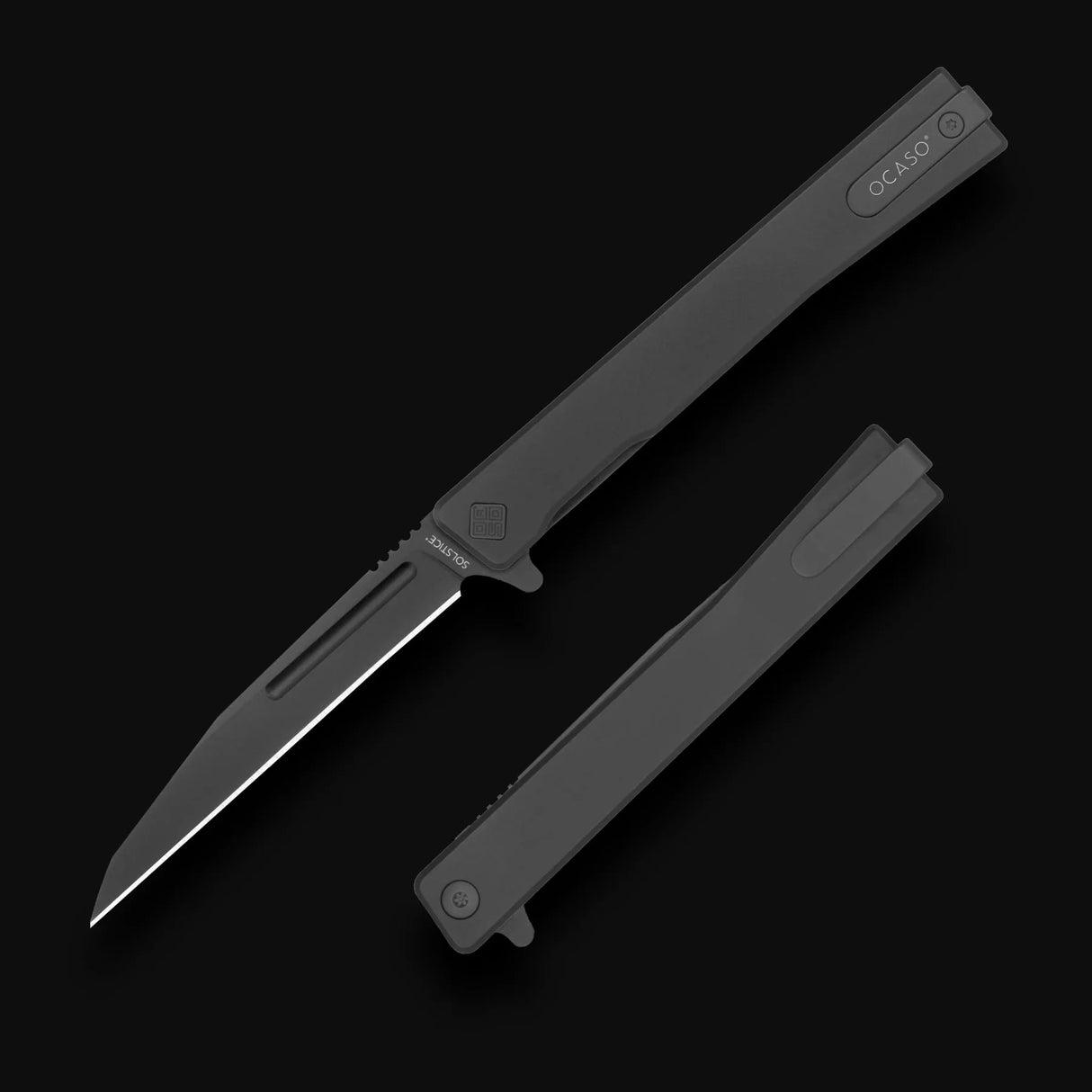 Ocaso Solstice - Titanium / Black Wharncliffe Blade Knife