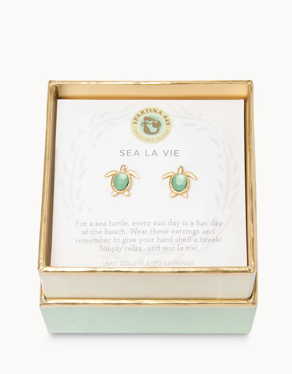 Spartina 449 Sea La Vie Stud Earrings Sea La Vie/Sea Turtle