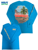 Bender Palm Tree Design Long Sleeve Tshirt with Sleeve Logo