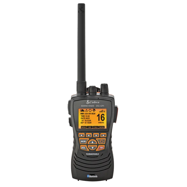 Cobra 6 Watt Marine Radio with GPS, Bluetooth & NOAA Weather