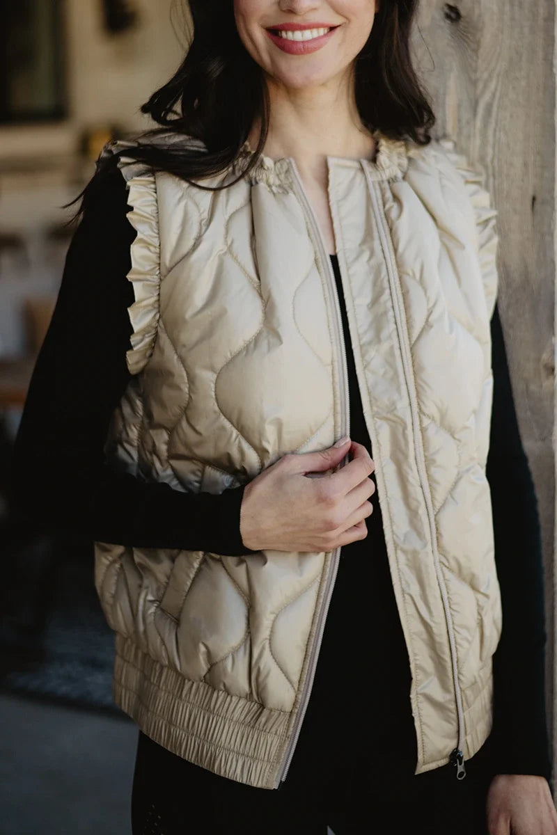 Katydid Metallic Quilted Vest