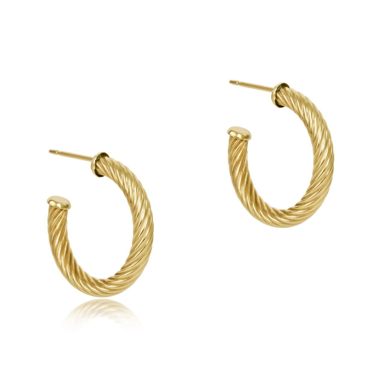 Enewton Round Gold 1.125" Post Hoop 4mm - Textured Twist