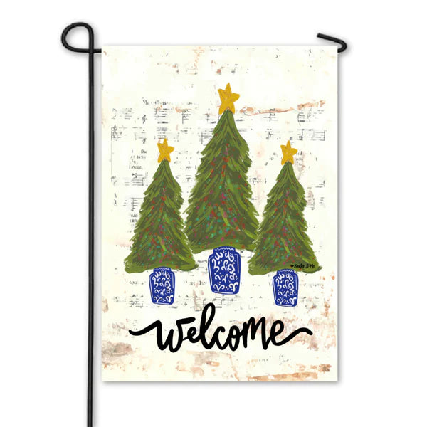 Baxter And Me Christmas Tree Trio Garden Flag