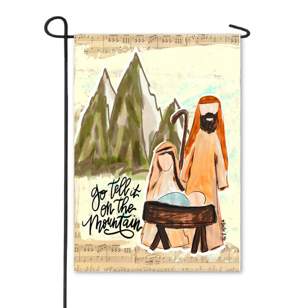 Baxter And Me Go Tell it on the Mountain Nativity Garden Flag
