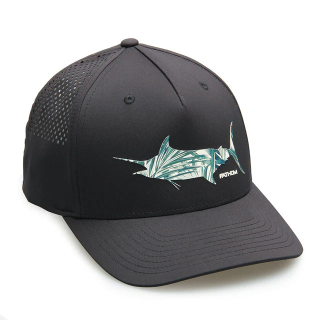 Fathom Offshore Palm Black Trucker Hat