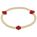 Enewton Signature Cross Gold Pattern 3mm Beaded Bracelet