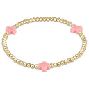 Enewton Signature Cross Gold Pattern 3mm Beaded Bracelet