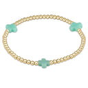 Enewton Signature Cross Gold Pattern 3mm Beaded Bracelet