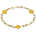 Enewton Signature Cross Gold Pattern 3mm Beaded Bracelet