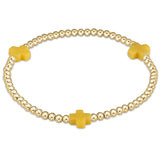 Enewton Signature Cross Gold Pattern 3mm Beaded Bracelet