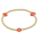 Enewton Signature Cross Gold Pattern 3mm Beaded Bracelet